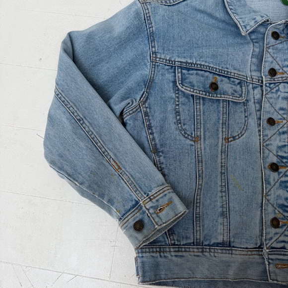 Vimtage Stylish Light Blue Denim Jacket 90s Rare Retro Faded Y2k - Picture 2 of 9